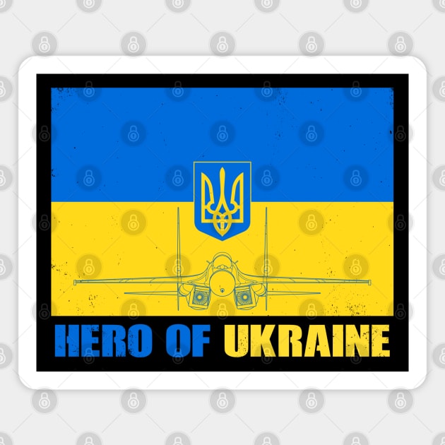 Ghost of Kyiv Hero of Ukraine Magnet by NicGrayTees
